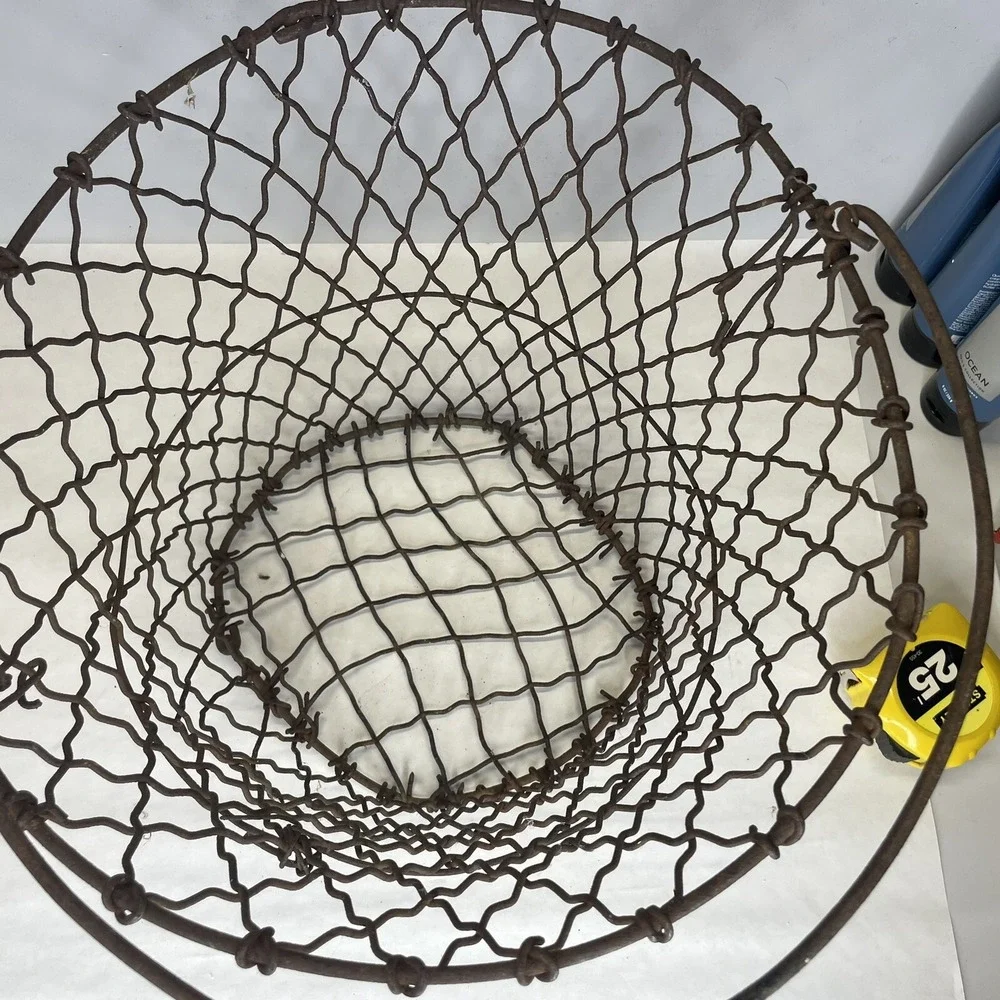 Vintage American Industrial Wire Basket|Country Farmhouse Kitchen Decor